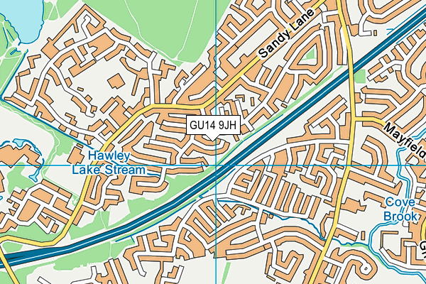 GU14 9JH map - OS VectorMap District (Ordnance Survey)