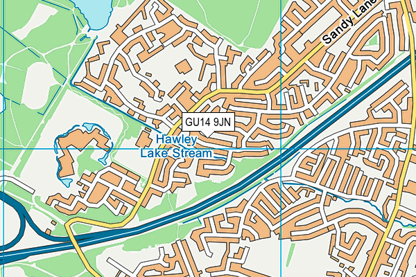 GU14 9JN map - OS VectorMap District (Ordnance Survey)