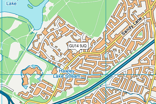 GU14 9JQ map - OS VectorMap District (Ordnance Survey)