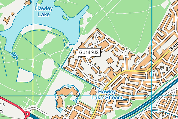 GU14 9JS map - OS VectorMap District (Ordnance Survey)