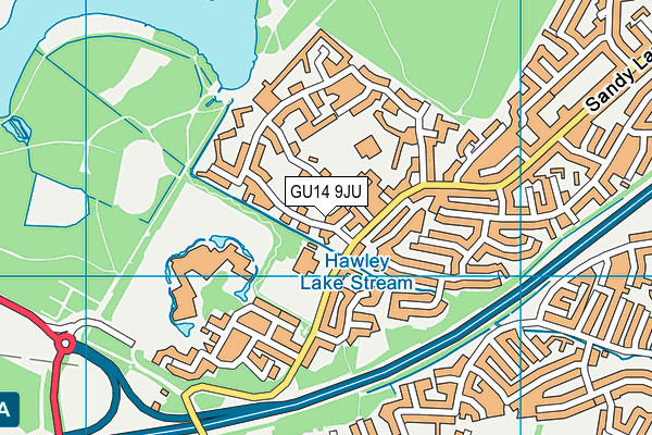 GU14 9JU map - OS VectorMap District (Ordnance Survey)