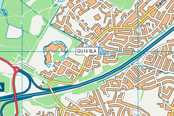 GU14 9LA map - OS VectorMap District (Ordnance Survey)
