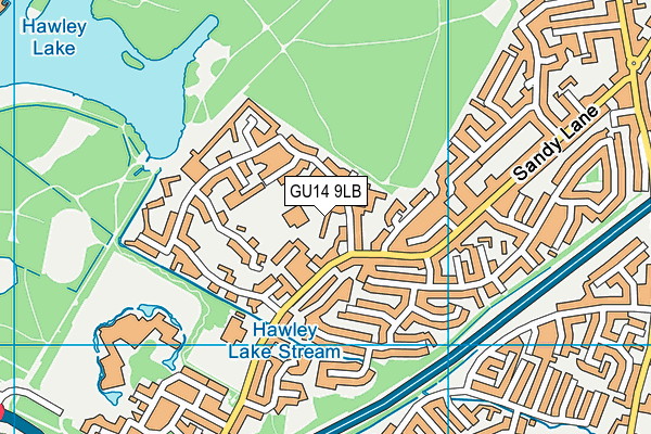GU14 9LB map - OS VectorMap District (Ordnance Survey)