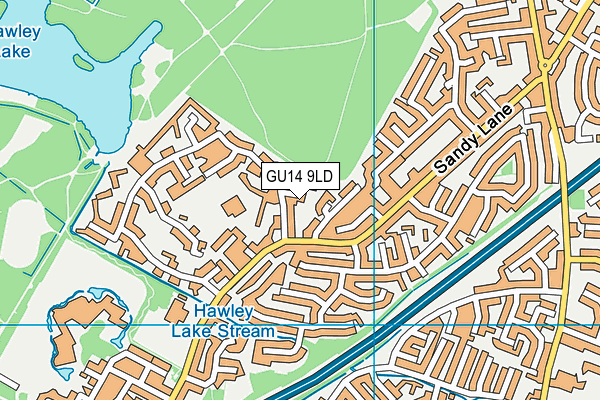 GU14 9LD map - OS VectorMap District (Ordnance Survey)