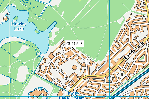 GU14 9LF map - OS VectorMap District (Ordnance Survey)