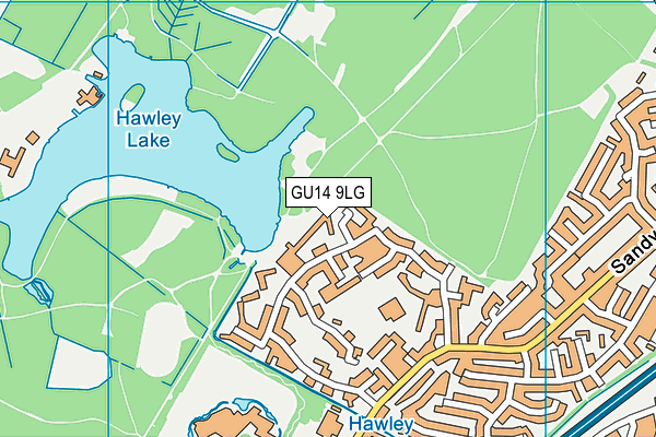 GU14 9LG map - OS VectorMap District (Ordnance Survey)