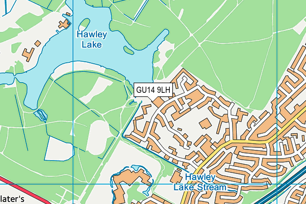 GU14 9LH map - OS VectorMap District (Ordnance Survey)