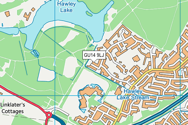 GU14 9LJ map - OS VectorMap District (Ordnance Survey)