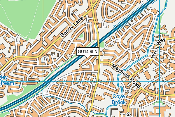 GU14 9LN map - OS VectorMap District (Ordnance Survey)