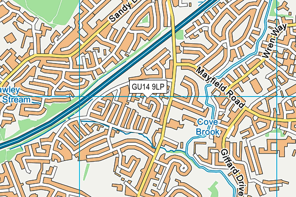 GU14 9LP map - OS VectorMap District (Ordnance Survey)