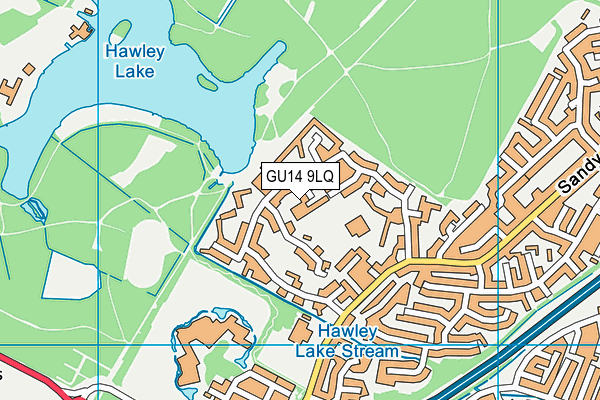 GU14 9LQ map - OS VectorMap District (Ordnance Survey)