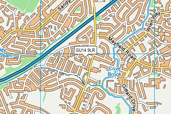 GU14 9LR map - OS VectorMap District (Ordnance Survey)