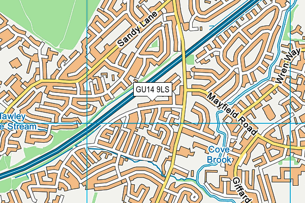 GU14 9LS map - OS VectorMap District (Ordnance Survey)