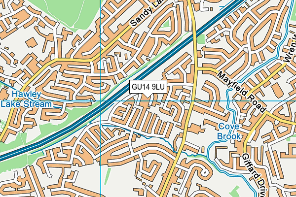 GU14 9LU map - OS VectorMap District (Ordnance Survey)