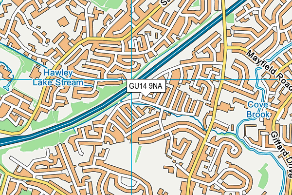 GU14 9NA map - OS VectorMap District (Ordnance Survey)