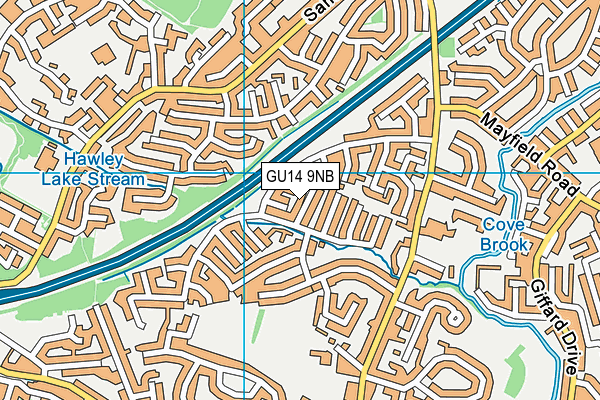 GU14 9NB map - OS VectorMap District (Ordnance Survey)
