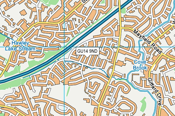 GU14 9ND map - OS VectorMap District (Ordnance Survey)