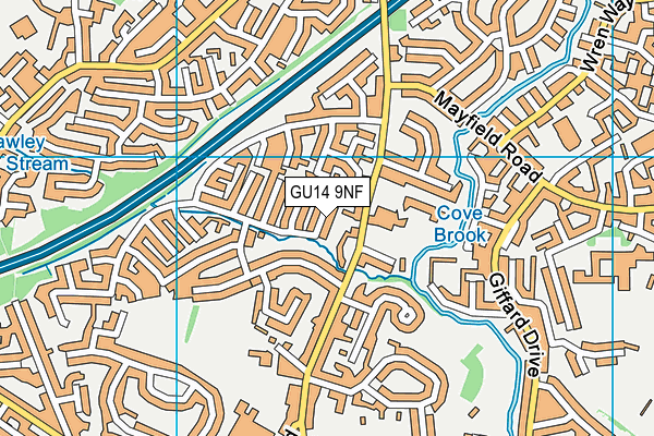 GU14 9NF map - OS VectorMap District (Ordnance Survey)