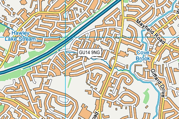 GU14 9NG map - OS VectorMap District (Ordnance Survey)