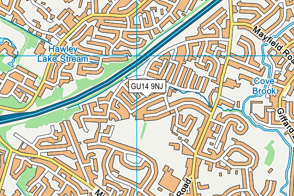 GU14 9NJ map - OS VectorMap District (Ordnance Survey)