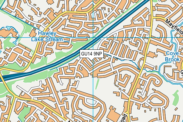 GU14 9NP map - OS VectorMap District (Ordnance Survey)