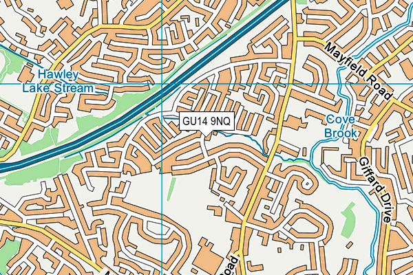 GU14 9NQ map - OS VectorMap District (Ordnance Survey)