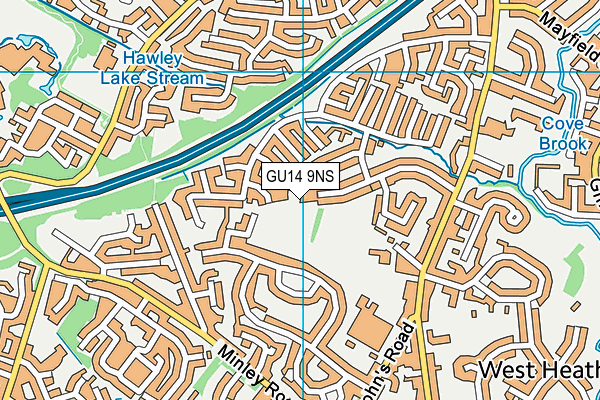 GU14 9NS map - OS VectorMap District (Ordnance Survey)