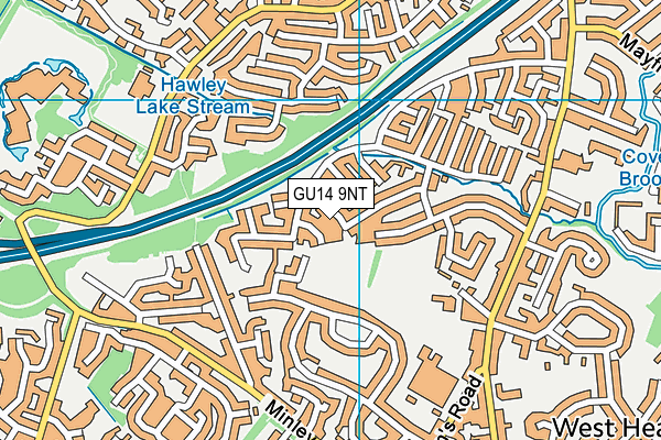 GU14 9NT map - OS VectorMap District (Ordnance Survey)