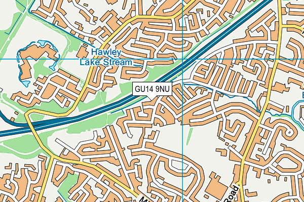 GU14 9NU map - OS VectorMap District (Ordnance Survey)