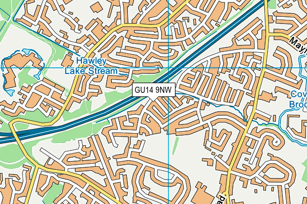 GU14 9NW map - OS VectorMap District (Ordnance Survey)