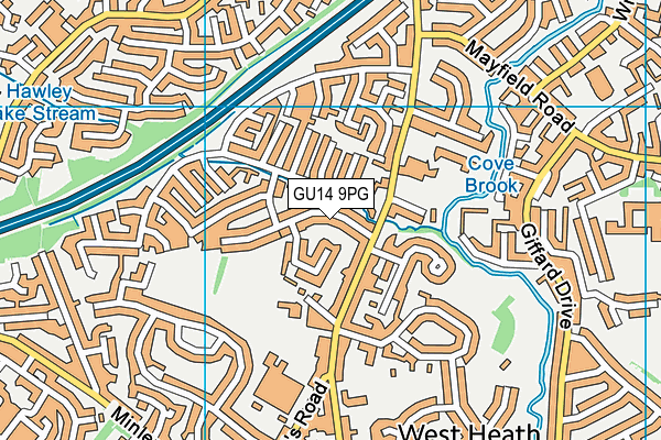 GU14 9PG map - OS VectorMap District (Ordnance Survey)