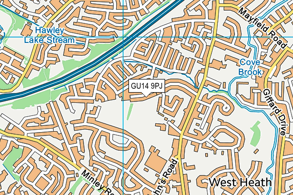 GU14 9PJ map - OS VectorMap District (Ordnance Survey)