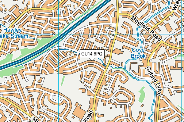 GU14 9PQ map - OS VectorMap District (Ordnance Survey)