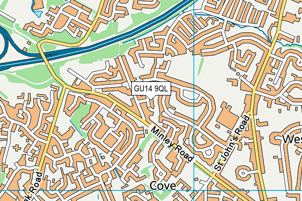 GU14 9QL map - OS VectorMap District (Ordnance Survey)