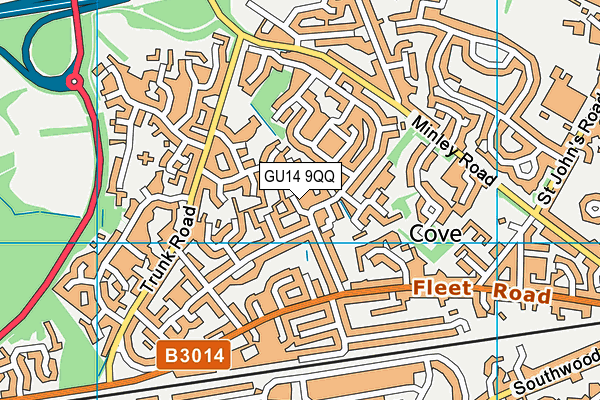 GU14 9QQ map - OS VectorMap District (Ordnance Survey)