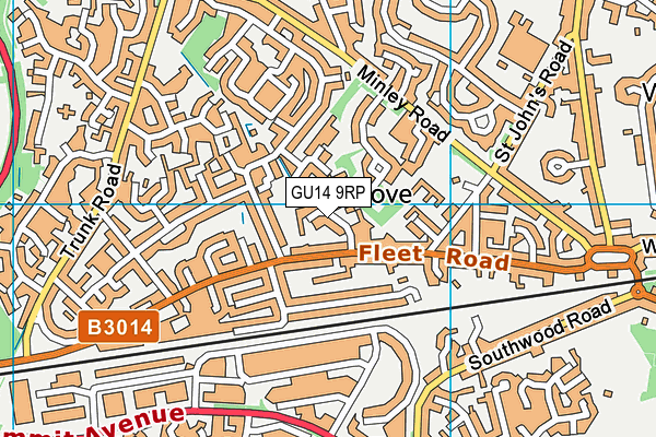 GU14 9RP map - OS VectorMap District (Ordnance Survey)