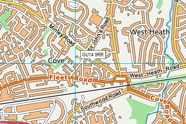 GU14 9RR map - OS VectorMap District (Ordnance Survey)