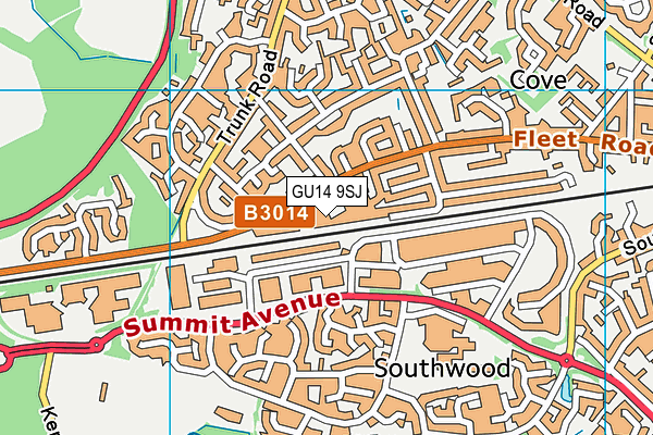 GU14 9SJ map - OS VectorMap District (Ordnance Survey)