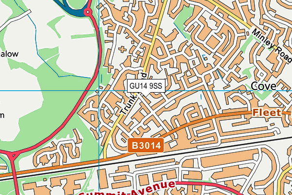 GU14 9SS map - OS VectorMap District (Ordnance Survey)