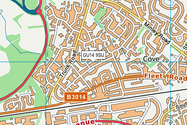 GU14 9SU map - OS VectorMap District (Ordnance Survey)