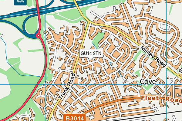 GU14 9TN map - OS VectorMap District (Ordnance Survey)