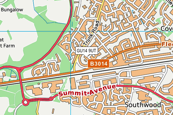 GU14 9UT map - OS VectorMap District (Ordnance Survey)