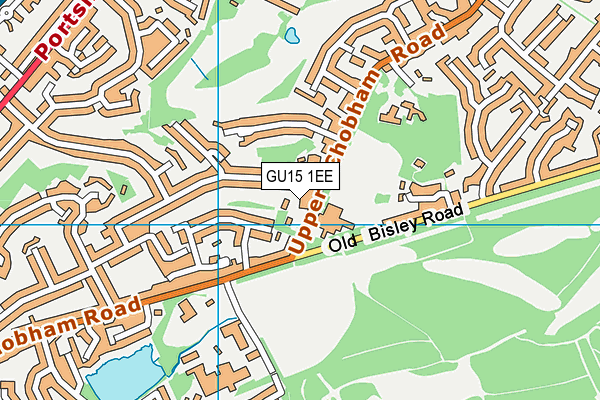GU15 1EE map - OS VectorMap District (Ordnance Survey)