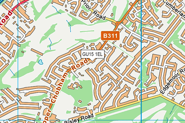 GU15 1EL map - OS VectorMap District (Ordnance Survey)