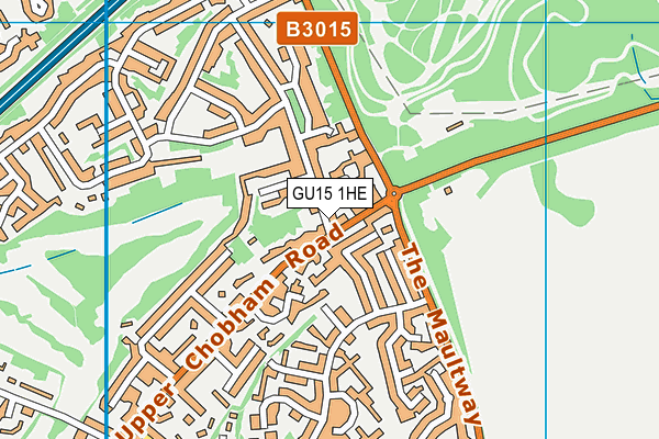 GU15 1HE map - OS VectorMap District (Ordnance Survey)