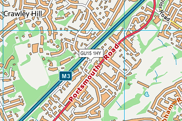 GU15 1HY map - OS VectorMap District (Ordnance Survey)