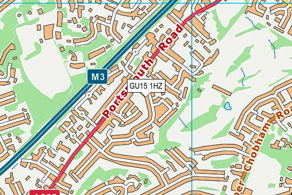 GU15 1HZ map - OS VectorMap District (Ordnance Survey)