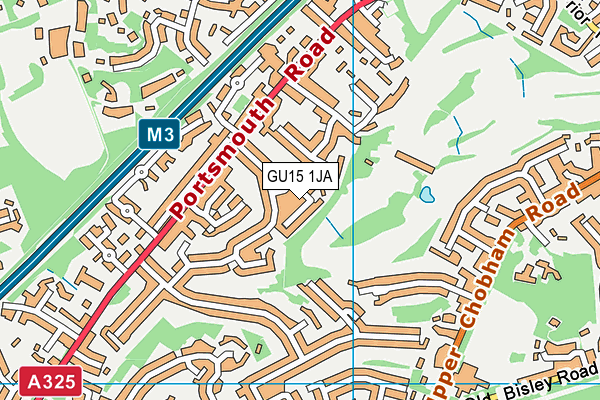 GU15 1JA map - OS VectorMap District (Ordnance Survey)
