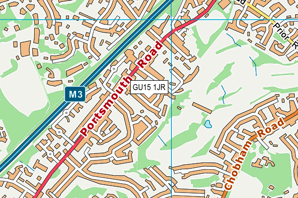 GU15 1JR map - OS VectorMap District (Ordnance Survey)
