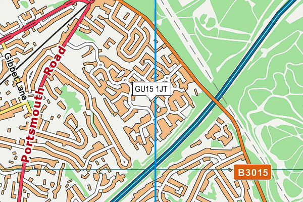 GU15 1JT map - OS VectorMap District (Ordnance Survey)